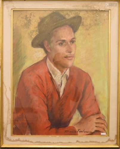 Portrait of a man,Pastel signée Marie Terlamen,ca.65x50cm,fr...