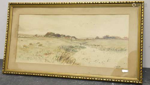 "Watercolor, monogrammed EW de B, dated 1909, ca.24 x 5...