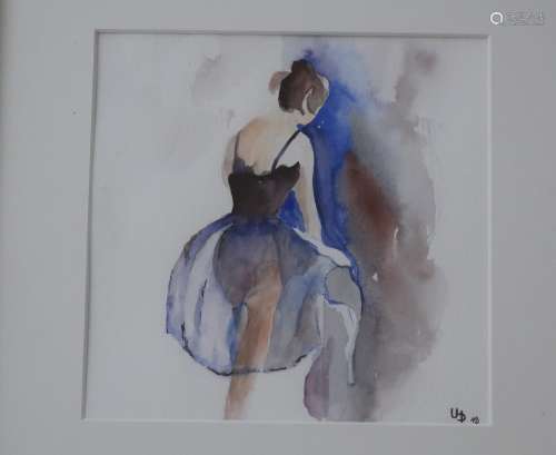 "Dancer",watercolor,monogrammed UD, dated (20)18,i...