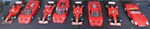 Convolute 8 model Ferraris,metal case,together