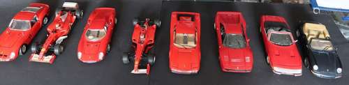 Convolute 7 model Ferraris and 1x Porsche Cabriolet,metal ca...