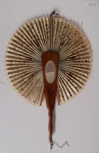 Fan,Italy,19th/20th century,filigree work,wax painted,with o...