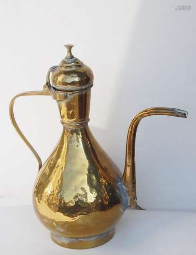 Water jug,brass,north african handicraft,damaged,height ca.3...