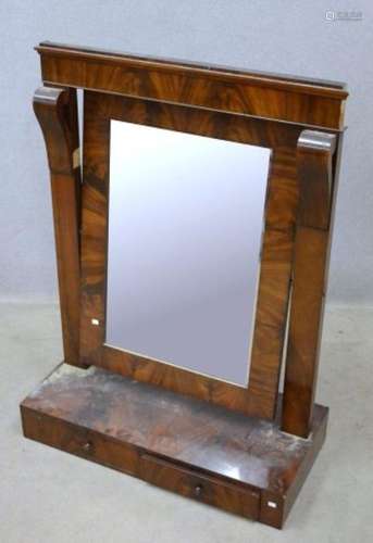 Mirror with 2 drawers,mahogany,1st half 19th century,100x75c...