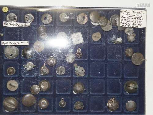 Button collection,partly made from Roman coins,together