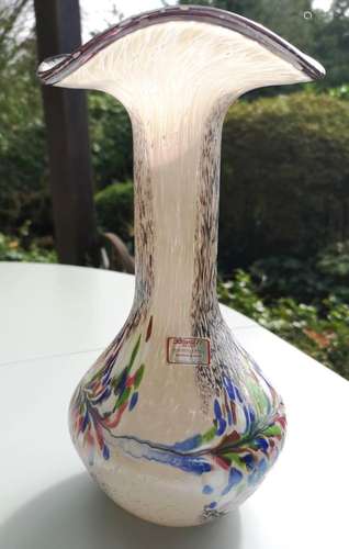 Mouth blown flower vase,silver mountain crystal,forest glass...