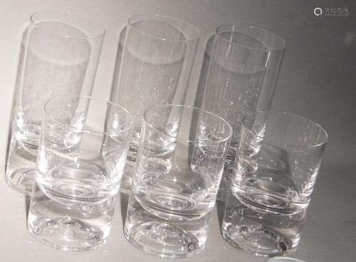 Convolute 3 Wiskey glasses and 3 red wine glasses,crystal gl...