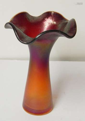 Vase with flower calyx,orange-red overlay,1970s/80s,height c...