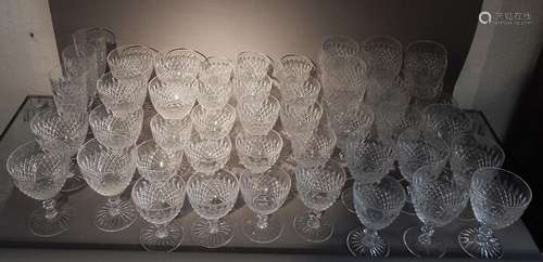 Convolute approx 49 drinking glasses,crystal glass,hand cut,...