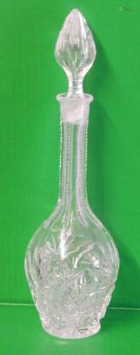 Slim crystal carafe,stopper studded,height ca.30cm