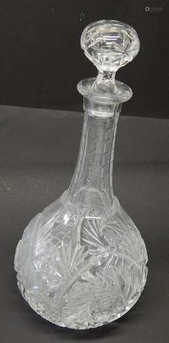 Large crystal glass carafe,hand cut,height ca.30,5cm