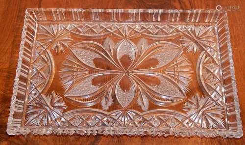 Rectangular plate,crystal glass,ca.30x20cm