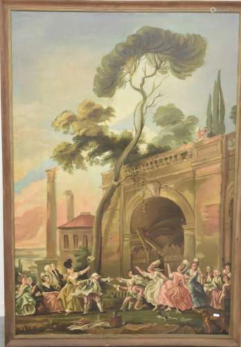 Depiction of a gallant play scene of the 18th century"