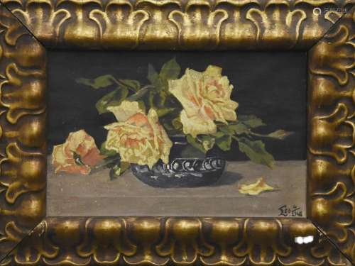Still life of flowers with yellow roses