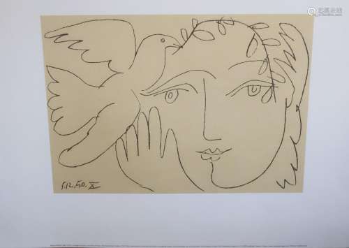 Pablo Picasso (1881-1973) "Visage de la paix"