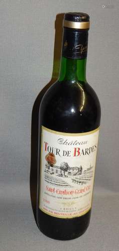 Bottle of red wine "Chateau Tour de Bardes"