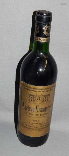 Bottle of red wine "Chateau Beauguerit"