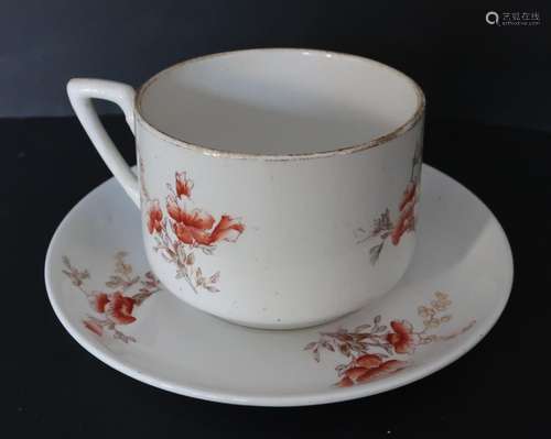 Large coffee cup with saucer