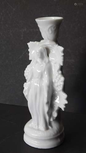 Candlestick with figure of the Virgin Mary and grape relief