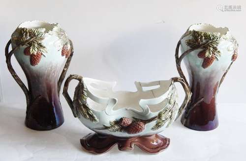 Pair of Art Nouveau vases (height ca.28