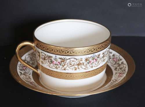Large coffee cup with saucer