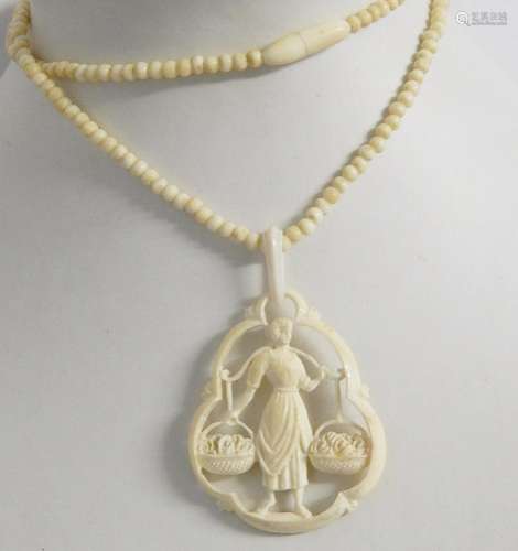 Necklace with openwork pendant