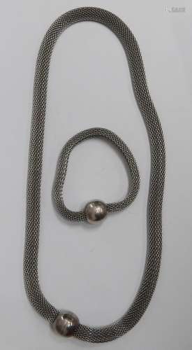 Necklace (inner diameter ca.26cm) with matching bracelet(inn...
