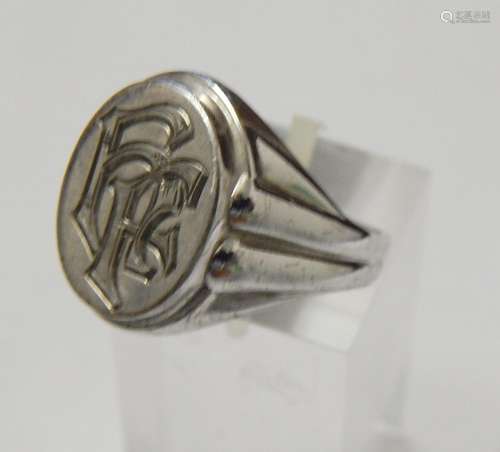 Men's ring with initial "F"
