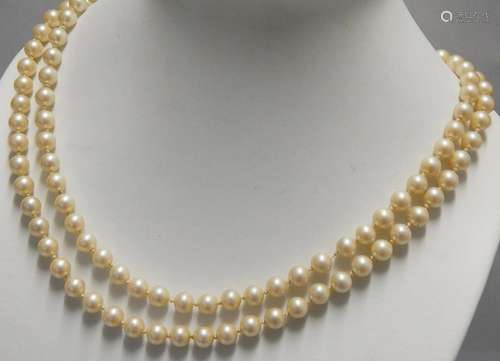 2-row pearl necklace with 835 silver clasp