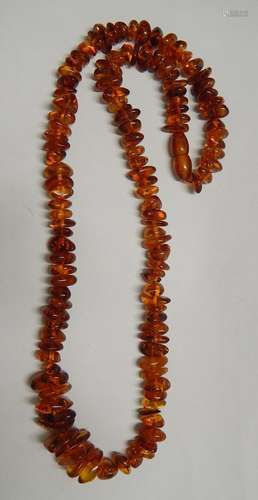 Necklace with amber stones