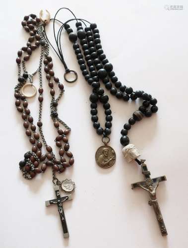 Konvolut 2 monk rosaries with large crosses