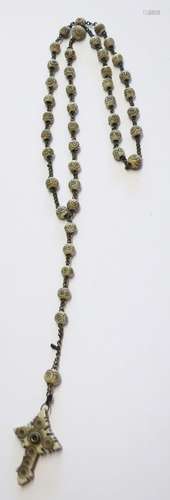 Rosary with carved leg balls and leg cross pendant