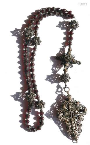 Rosary with dark red