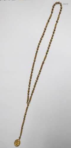 Rosary with brass gold plated pendant