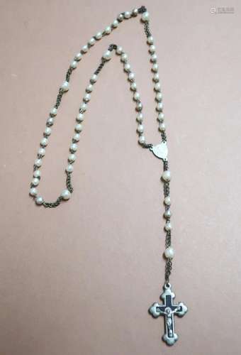 Rosary with white beads