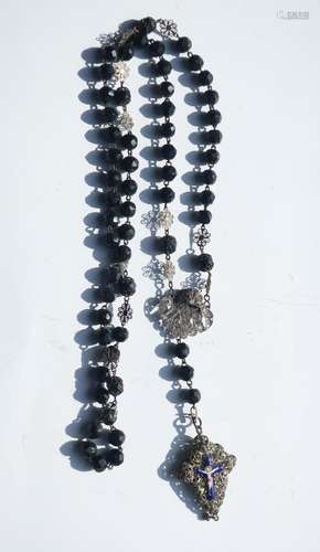 Long rosary with black