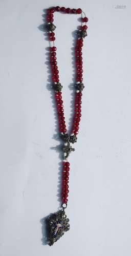 Rosary with red