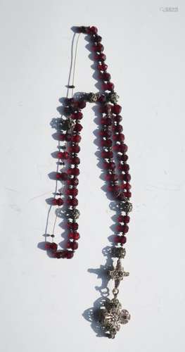 Rosary with red