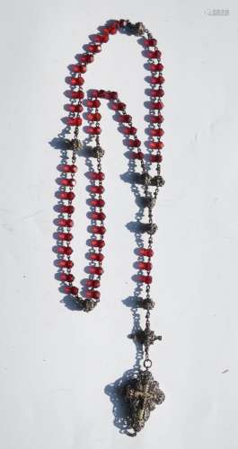Rosary with red