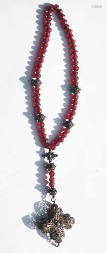 Rosary with red