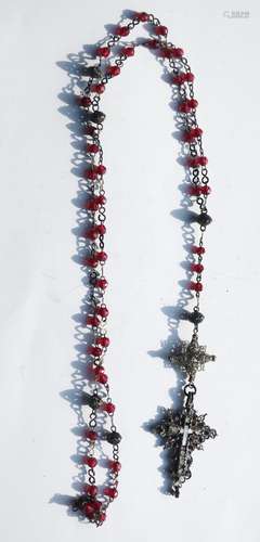 Long rosary with red