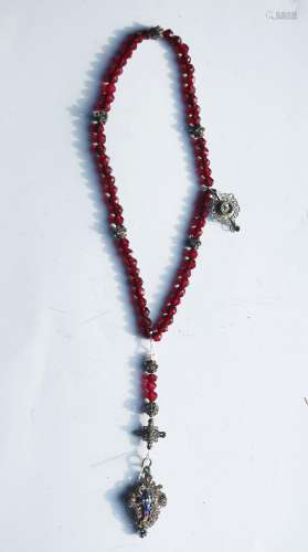 Small rosary with red