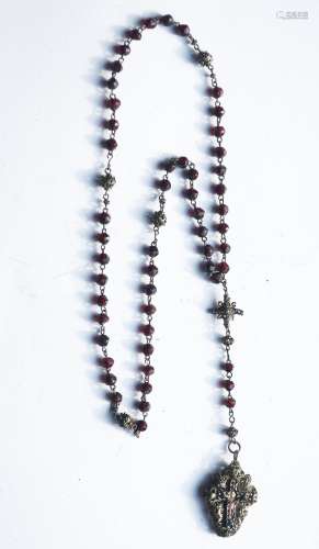 Rosary with red