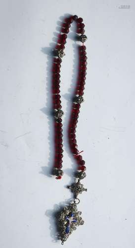 Small rosary with red