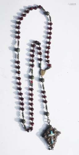 Long rosary with red