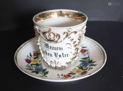 Reserve cup with saucer "My dear father"