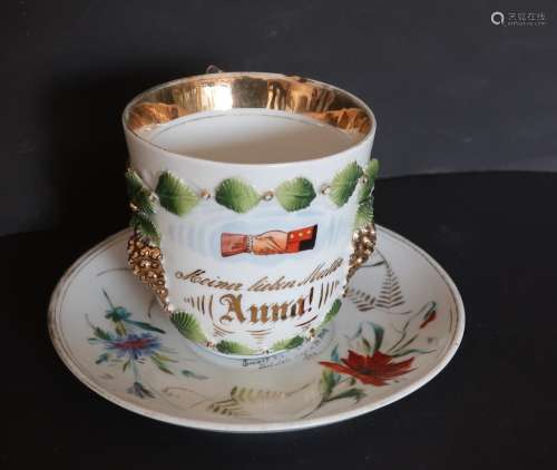 Reserve cup with saucer "My dear mother Anna"