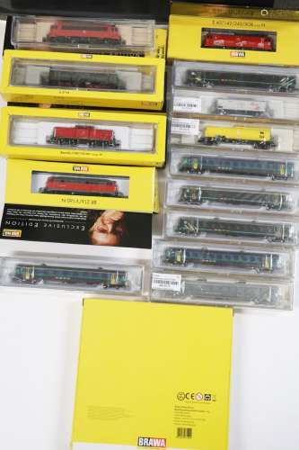 Konvolut 5 electric and diesel locomotives and 9 freight and...
