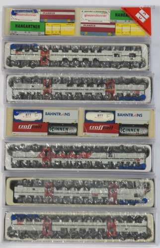 Convolute 5 freight cars and 2 container sets