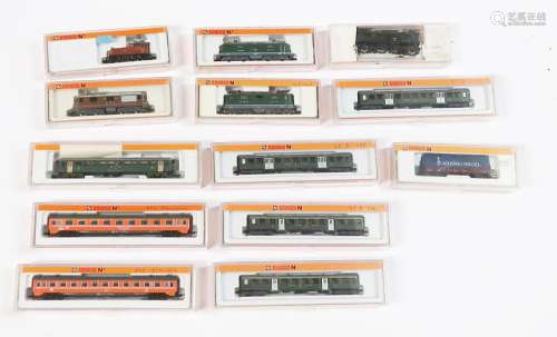 Mixed lot of 5 electric locomotives with model no. 2420